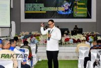 Dirut Bulog Ahmad Rizal Ramdhani saat menyampaikan paparan di PENAS Petani Nelayan XVII 2026 di Kabupaten Gorontalo.(Foto: Hanapi/*)