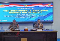 Tim Rorena Polda Sulut saat memberikan asistensi penyusunan pagu anggaran 2027 di Polres Bolmong Utara.(Foto: Bobze/*)